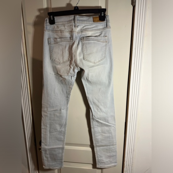 Express jeans, super skinny, mid rise, size 0s/0c, color light blue white - Picture 2 of 4